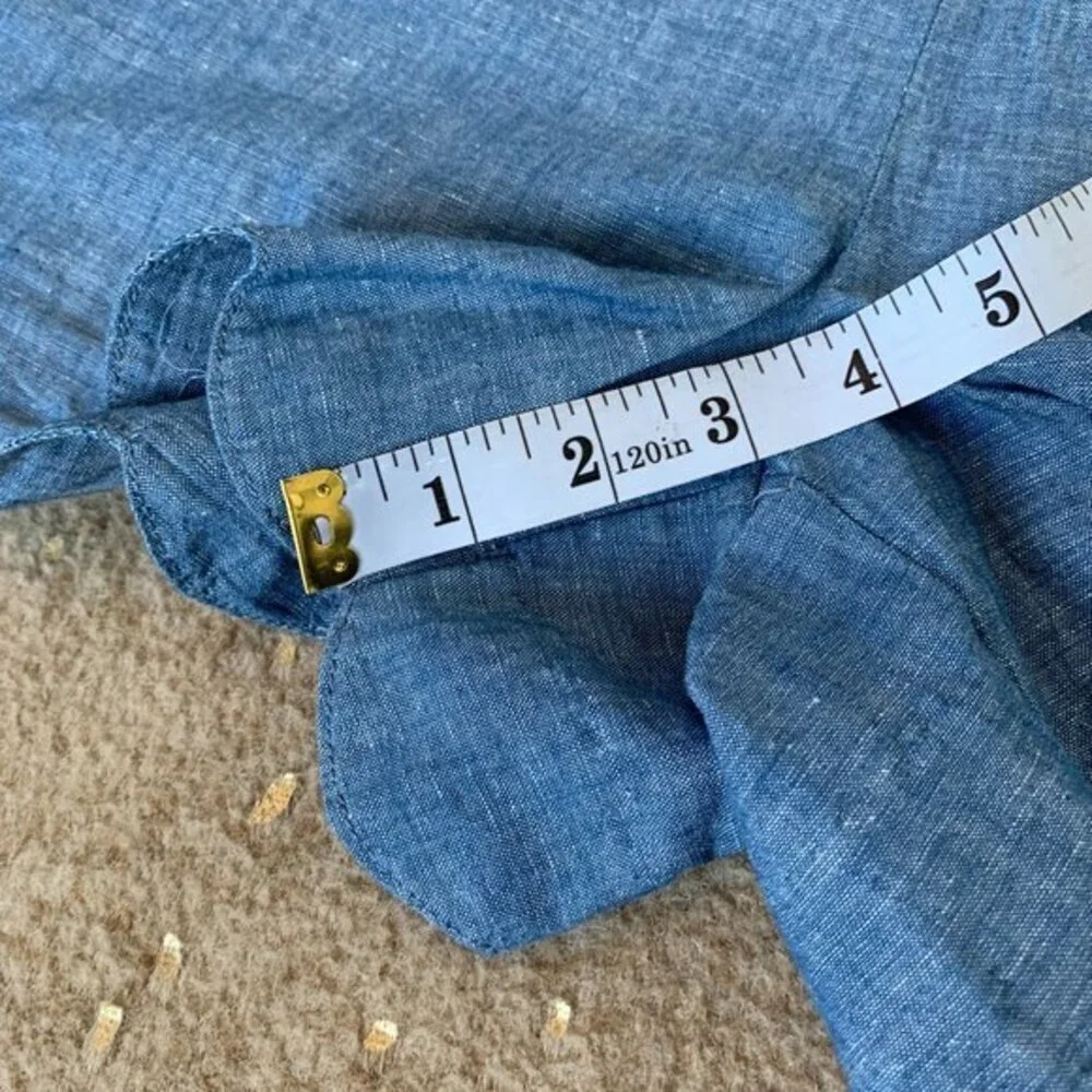 LOFT Scallop Hem Chambray Riviera Short